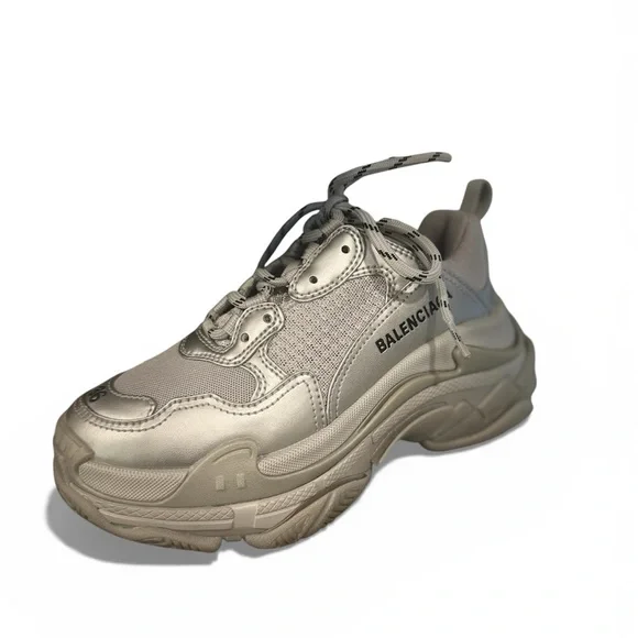 Balenciaga Triple S Sneakers in Metallic Silver - Picture 2 of 8